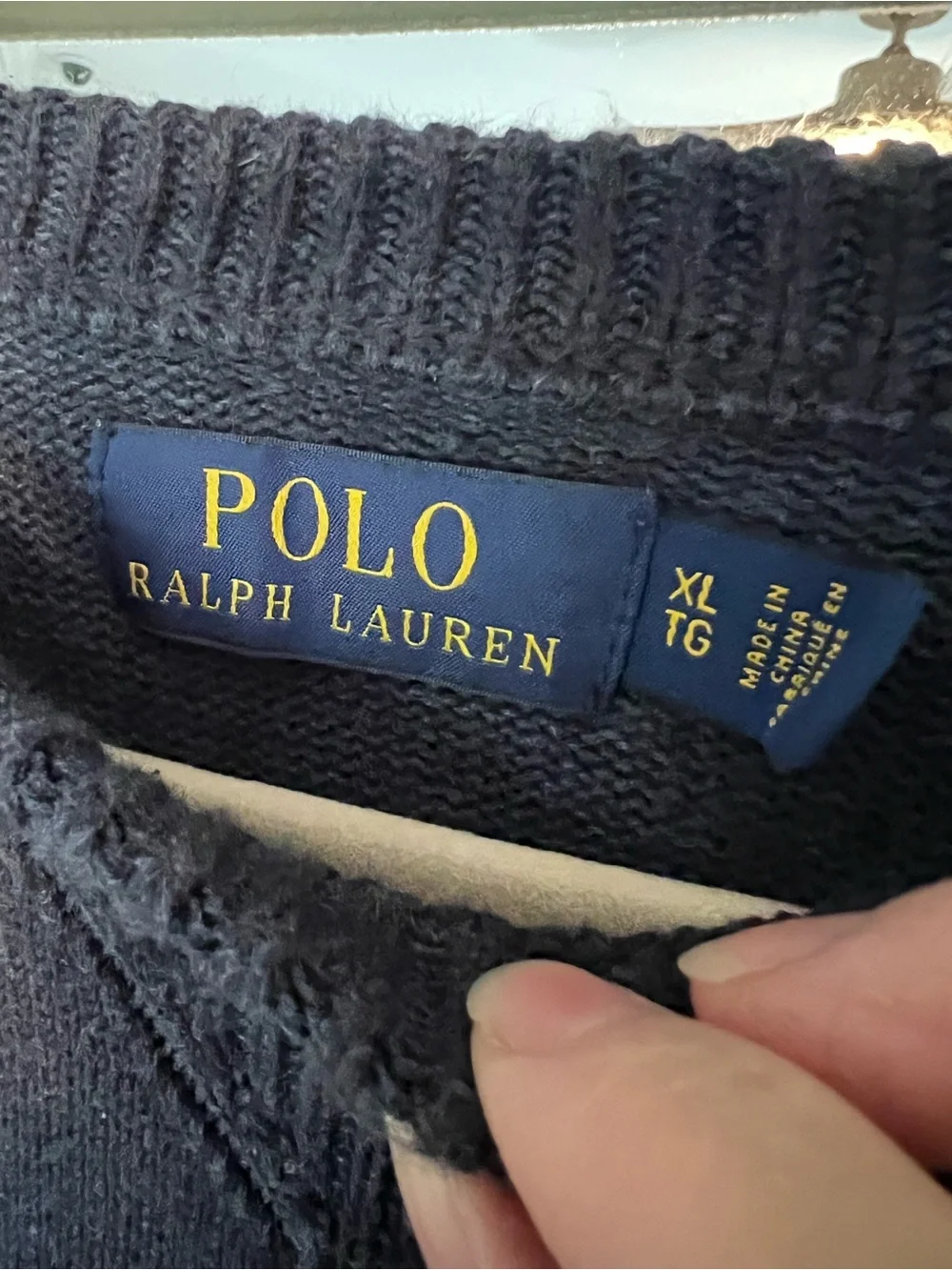 Polo by Ralph Lauren VTG Navy Crewneck Sweater, NO FLAWS